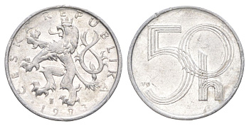 Чехия 50 геллеров 1993 KM 3 алюминий 4627-1232