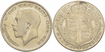 Великобритания 1/2 кроны 1920 Георг V (1910-1936) KM 818.1а, Spink 4021 серебро 3996-323