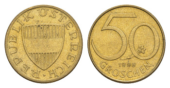 Австрия 50 грошей 1996 KM 2885 алюминиевая бронза 4632-654