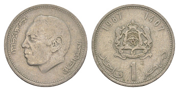 Марокко 1 дирхам 1987 Y 88 медно-никель 4167-223