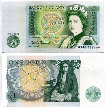 Англия 1 фунт 1978-1984 signature: D. H. F. Somerset Pick 377b бумага UNC (ПРЕСС) 7523-51-4-2