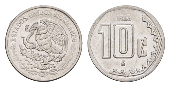 Мексика 10 сентаво 1993 Mo KM 547 нержавеющая сталь UNC 4636-459