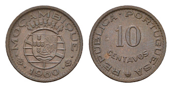 Мозамбик 10 сентаво 1960 KM 83 бронза 4679-631