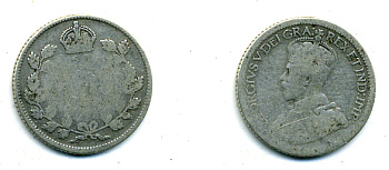 Канада 10 центов 19ХХ ГЕОРГ V серебро 46-1054