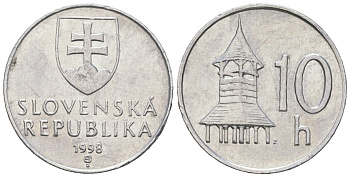 Словакия 10 геллеров 1998 MK KM 17 алюминий aUNC 4164-449