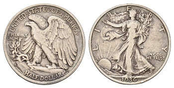 США 1/2 доллара (50 центов) 1936 S KM 142 серебро 4127-2122