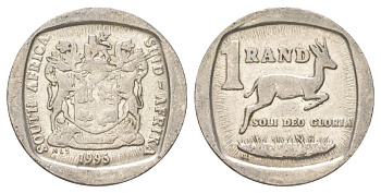 ЮАР 1 ранд 1995 KM 138 медь плакированная никелем 4627-318