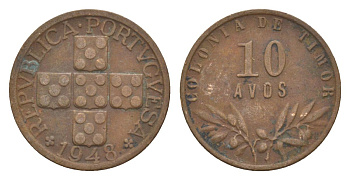 Португальский Тимор 10 аво 1948 KM 5 бронза 3711-1313
