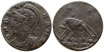Римская Империя нуммий 333 Константин I Великий VRBS ROMA Константинополь Good Very fine (степень редкости R4) RIC 85 бронза 270-215