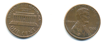 США 1 цент 1980 Авраам Линкольн KM 201 медь цинк 179-348