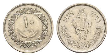 Ливия 10 дирхамов 1979 KM 20 сталь плакированная медно-никелем 4189-129