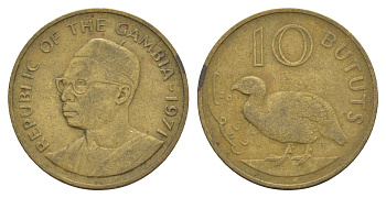 Гамбия 10 бутутов 1971 год-тип KM 10 никель латунь 4656-713