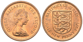 Джерси 1/2 пенни 1971 KM 29 бронза UNC 4611-437