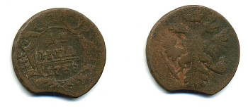 Россия деньга 1738 Анна Иоанновна (1730-1740) Биткин 365 медь 29-455