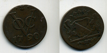 Нидерландская Восточная Индия 1 дуит 1790 Утрехт KM 111.1 медь 35-1426