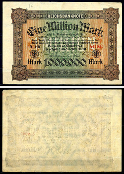 Германия 1000000 марок 1923 Pick 86 a бумага 7523-28-2-1