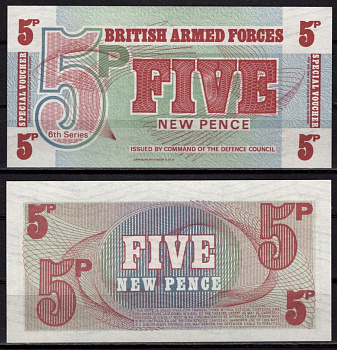 Англия 5 новых пенсов ND (1972) Брэдбери Уилкинсон, Нью-Молден Pick M47 бумага UNC (пресс) 6299-31-2-1