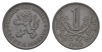 Богемия и Моравия 1 крона 1942 KM 4 цинк 4116-954