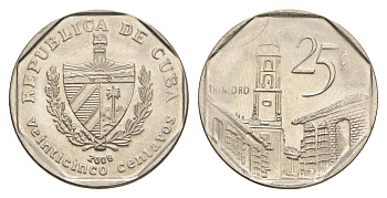Куба 25 сентаво 2008 площадь в Тринидаде KM 577.2 сталь плакированная никелем 4646-434