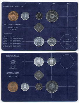 Нидерланды набор из 6 монет 1983 плюс жетон монетного двора UNC 1-6-2-28