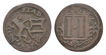 Мюнстер 2 пфеннига ND (1603-1697) KM 301 медь 633-1924