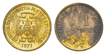 Сан-Томе и Принсипи 1 добра 1977 KM 26 латунь 4643-564