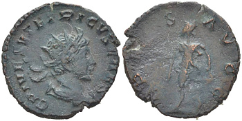 Римская Империя, императоры в Галлии антониниан 273 - 274 Тетрик II, C PIV ESV TETRICVS CAES, бюст цезаря / SPES AVGG, Спея, персонификация Надежды, Августа Треверов RIC 270 биллон 1073-20-96