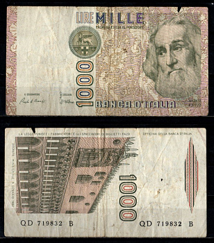 Италия 1000 лир 1982 Pick 109 a бумага 7221-58-1-1