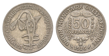 Западная Африка (BCEAO) 50 франков 1976 KM 6 медно-никель 4655-823