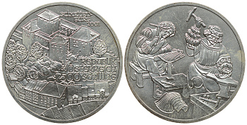 Австрия 500 шиллингов 2001 замок Шаттенбург, кузнецы KM 3080 серебро UNC 413-4321