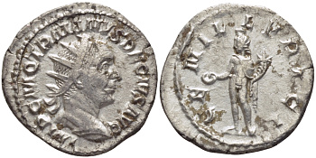 Римская Империя антониниан 251 Траян Деций, GEN ILLVRICI, Гений Иллирии, Рим, Good Very fine RIC 15b серебро 1073-15-34
