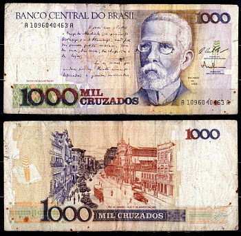 Бразилия 1000 крузадо 1987 Pick 213 a бумага 7376-31-1-2