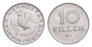 Венгрия 10 филлеров 1983 BP KM 572 алюминий UNC 4658-469