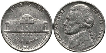 США 5 ЦЕНТОВ 1984 D, ДЖЕФФЕРСОН KM А192 медно-никель 113-456