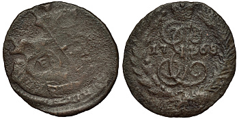 Россия полушка 1768 ЕМ, Екатерина II (1762-1796) Биткин 748 медь 219-757