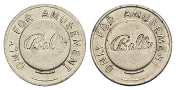 Великобритания жетон для игровых автоматов Bally ND диаметр 25 мм, вес 6,1 гр медно-никель 4548-723