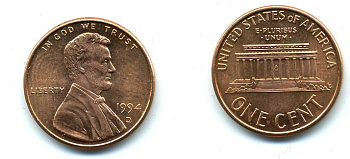 США 1 ЦЕНТ 1994 D, ЛИНКОЛЬН KM 201b цинк плакированный медью 46-1013