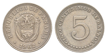 Панама 5 сентесимо 1962 KM 23.2 медно-никель 4643-1238