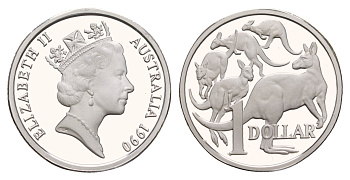 Австралия 1 доллар 1990 KM 84a серебро PROOF 11-070-21