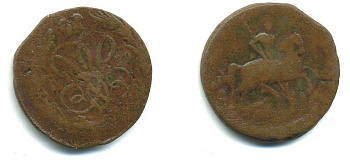 РОССИЯ 1 КОПЕЙКА 1759 медь 61-555