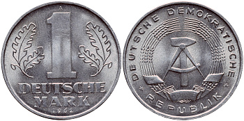 ГДР 1 МАРКА 1962 А KM 13 алюминий aUNC 1523-211