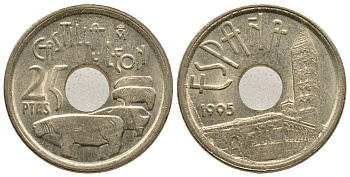 Испания 25 песет 1995 Кастилья и Леон (Castilla y Leon), Хуан Карлос I (1975-2014) KM 948 латунь 4609-368