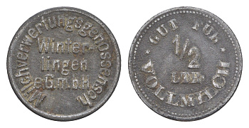 Винтерлинген жетон в 1/2 литра пива ND цинк 4643-922