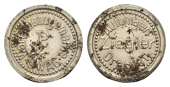 Германия, Дрезден жетон для автомата ND диаметр 21 мм, вес 3,7 гр никель 4387-355