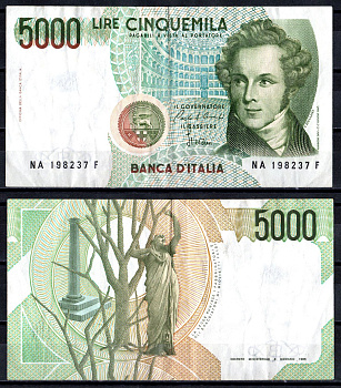 Италия 5000 лир 1985 Pick 111a бумага 6266-18-1-2