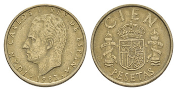 Испания 100 песет 1983 KM 826 алюминиевая бронза 4633-431