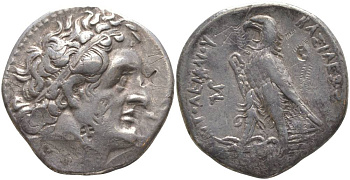Египет, Государство Птолемеев тетрадрахма 285-260 гг. до н.э. Птолемей II Филадельф, голова Птолемея I Сотера, основателя династии / орел, греческая легенда "ЦАРЯ ПТОЛЕМЕЯ", Александрия, 13,90 гр Svoronos 548 серебро 1073-8-33