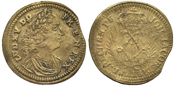 ФРАНЦИЯ ЖЕТОН ND ЛЮДОВИК XV желтый металл 4556-342