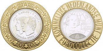 Испания 12 евро 2006 500 лет открытиям Колумба, евроколлекция Нидерландского монетного двора KM 1113 серебро UNC 1068-7-13