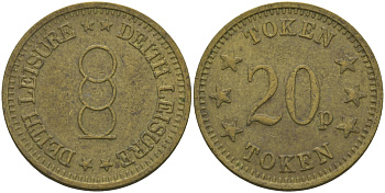 АНГЛИЯ 20 ПЕНСОВ ND ТОКЕН, DEITH LEISURE латунь 98-852